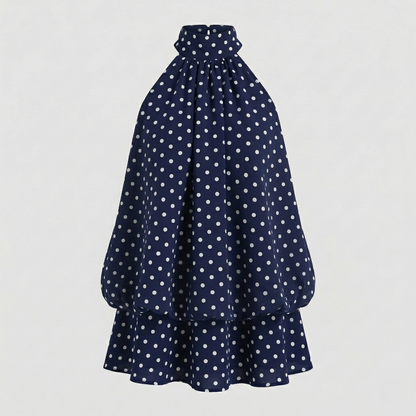 Damen Ärmelloses Volant-Kleid Lagenoptik