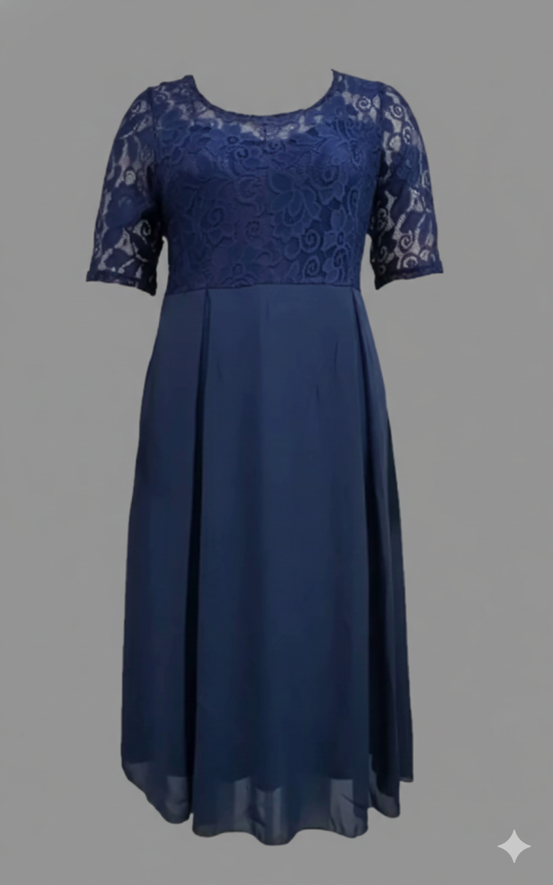 Damen Kleid Liv Chiffon Leichter Stretch Maxilänge