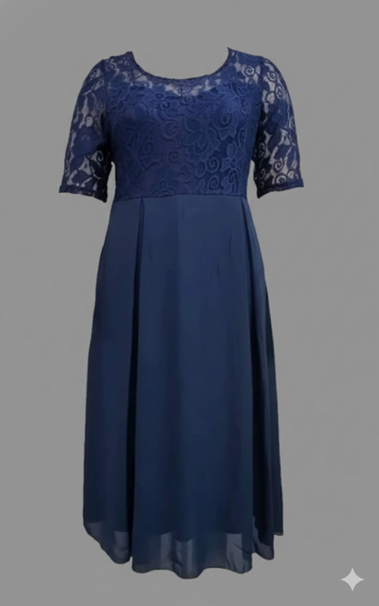 Damen Kleid Liv Chiffon Leichter Stretch Maxilänge