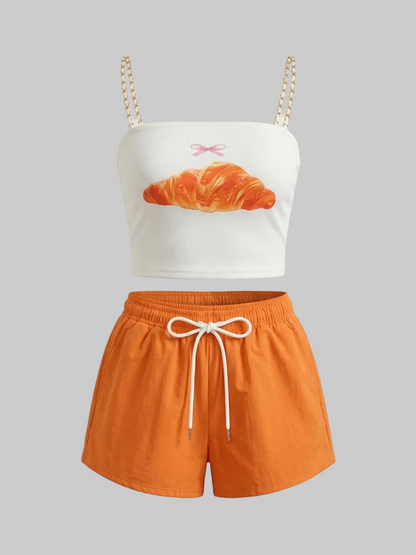 Damen Sommer Sportset 2-teilig Tanktop