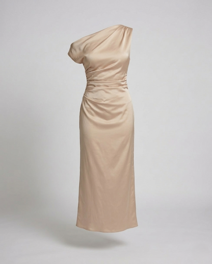 Damen Abendkleid Asymmetrisch Ein Schulter