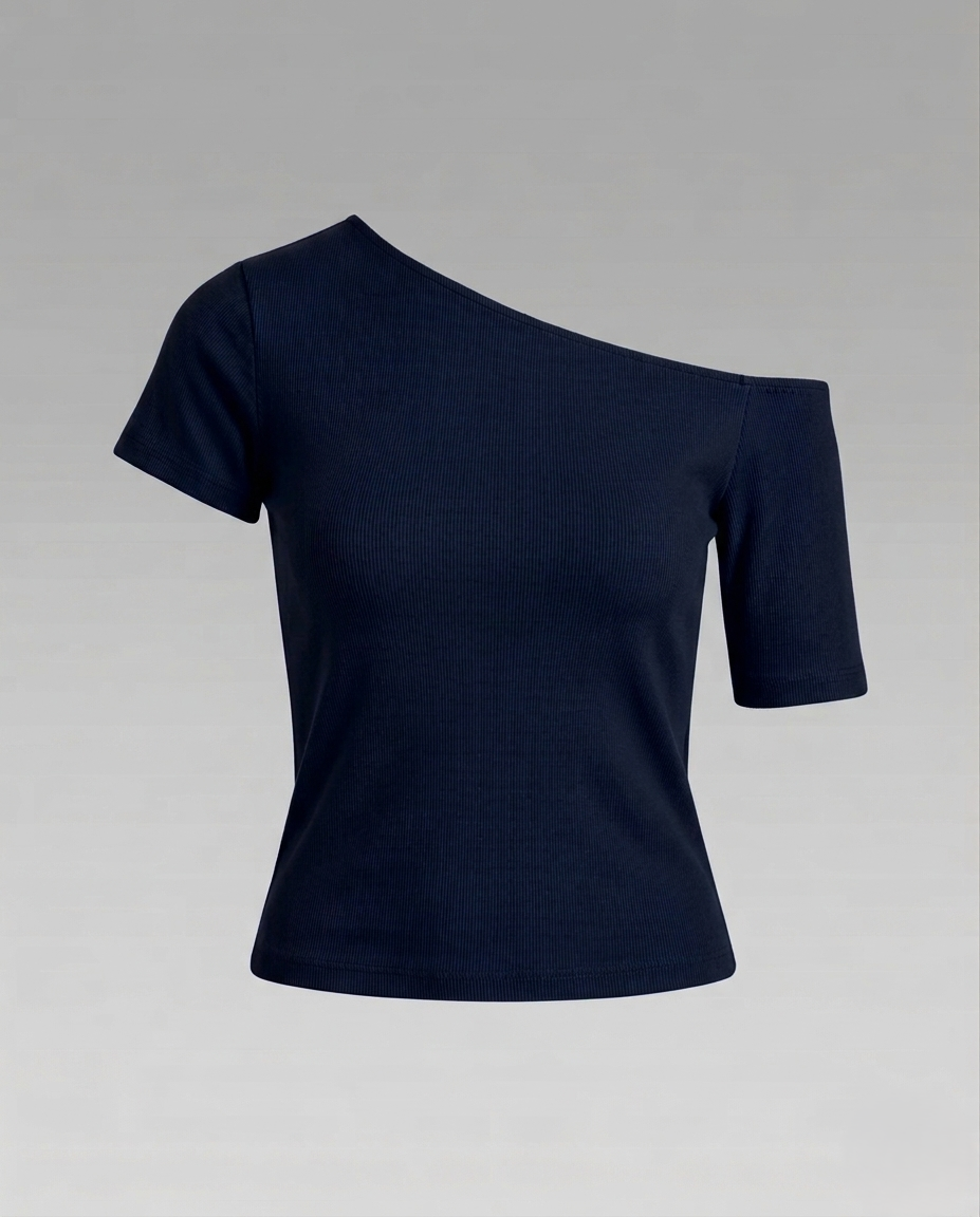Damen Asymmetrisches Schulterfrei Jersey