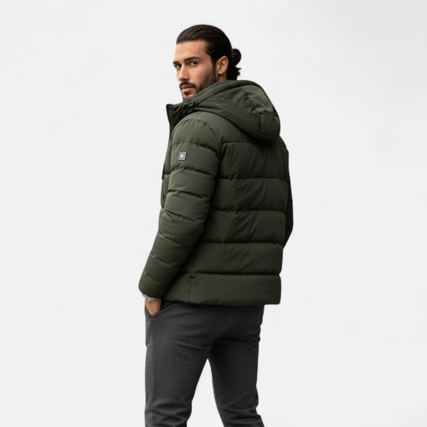 Herren Steppwinterjacke Robust Mit Kapuze