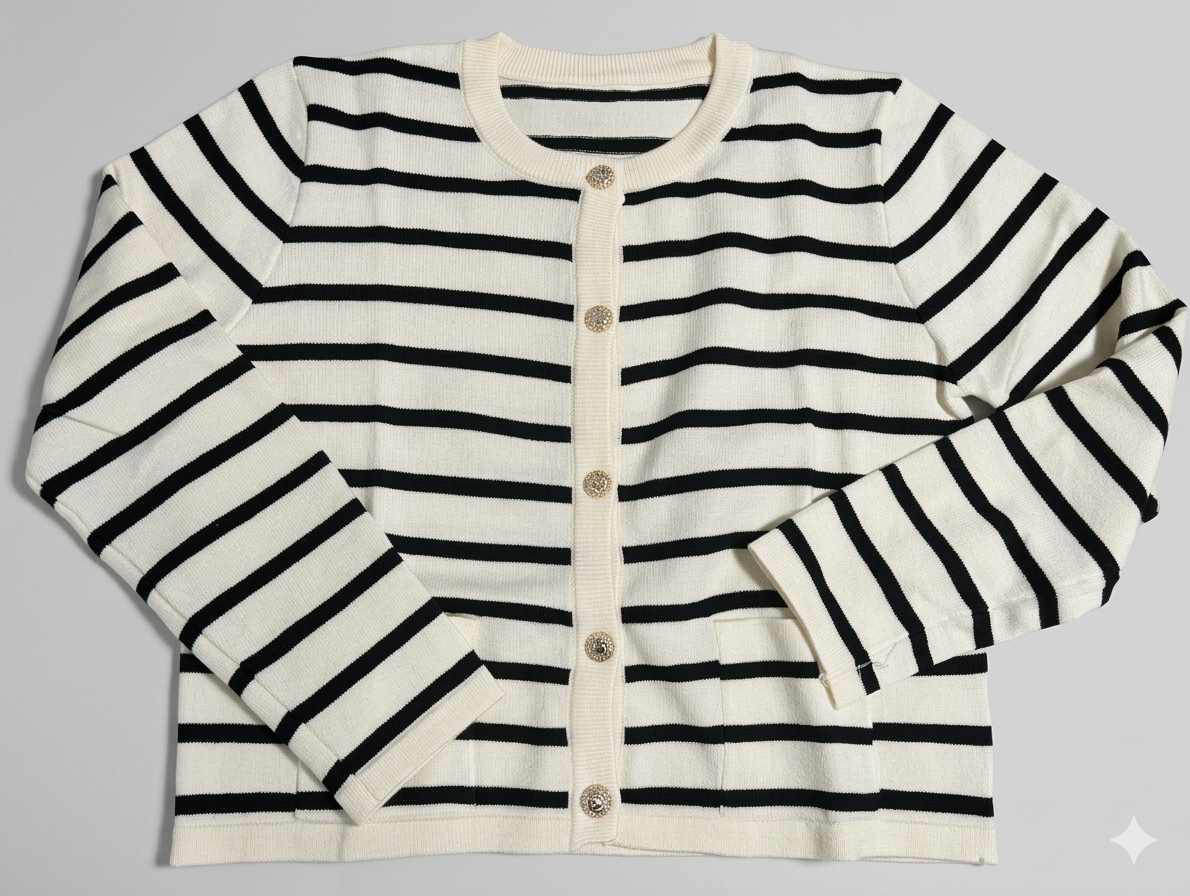 Gestreifter Damen-Cardigan