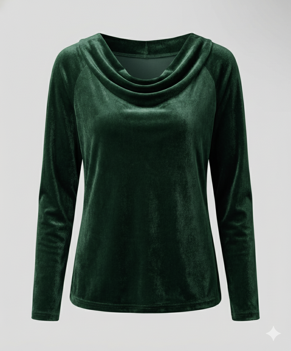 Damen Samtshirt Lässig Elegant