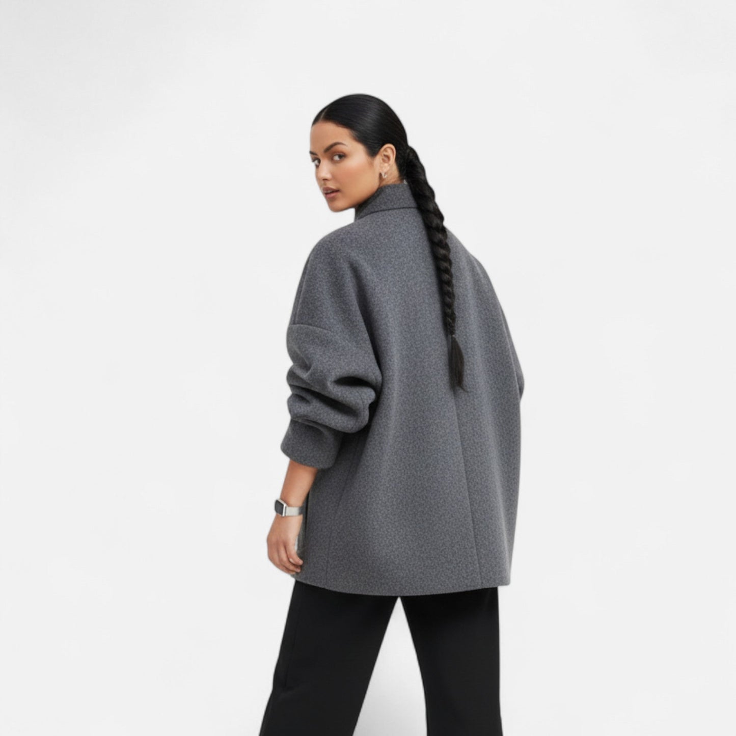 Damen Kurzjacke Stehkragen Modern Zeitlos