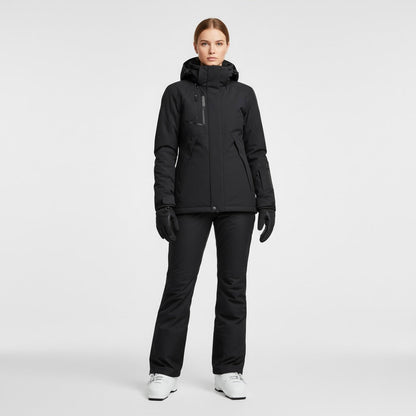 Damen Ski-Set Zweiteilige Jacke und Hose Schwarz - Norvielle