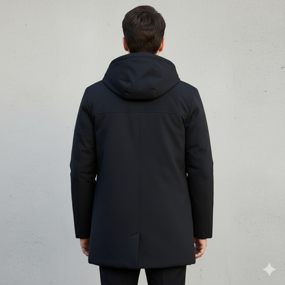 Herren Winterjacke Kapuze Reißverschluss Wind- Wasserdicht