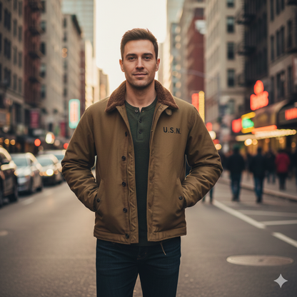 Herren Wachsjacke Vintage Norvielle Kunstpelz-Futter