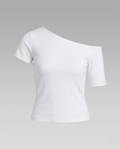 Damen Asymmetrisches Schulterfrei Jersey