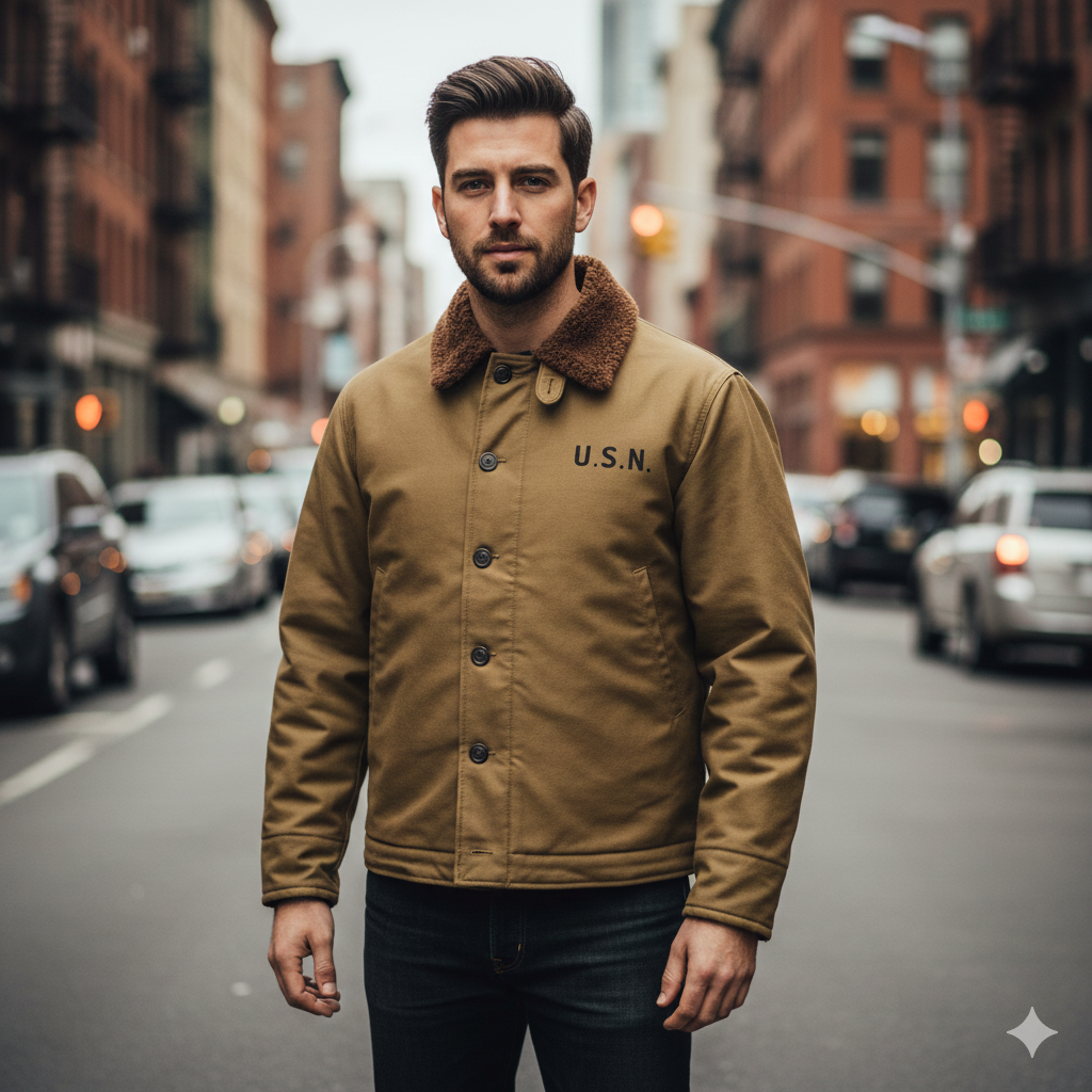 Herren Wachsjacke Vintage Norvielle Kunstpelz-Futter