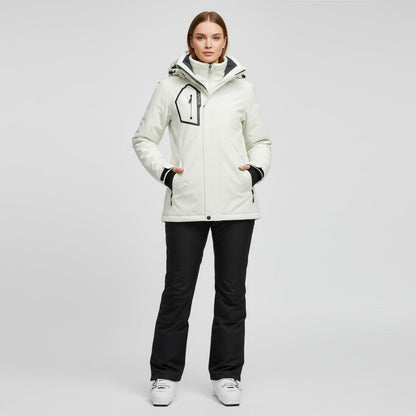 Damen Skianzug Strukturierte Jacke und Hose Wintersport Schwarz - Norvielle