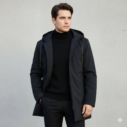Herren Winterjacke Kapuze Reißverschluss Wind- Wasserdicht - Norvielle
