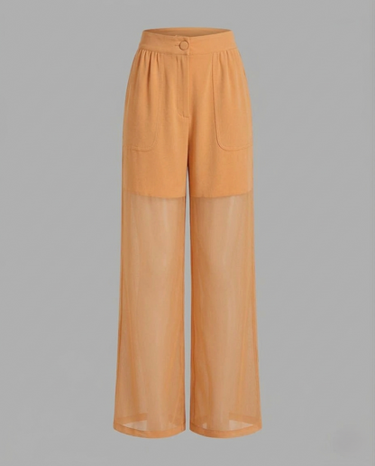 Damen Chiffonhose Weit mit Elastikbund