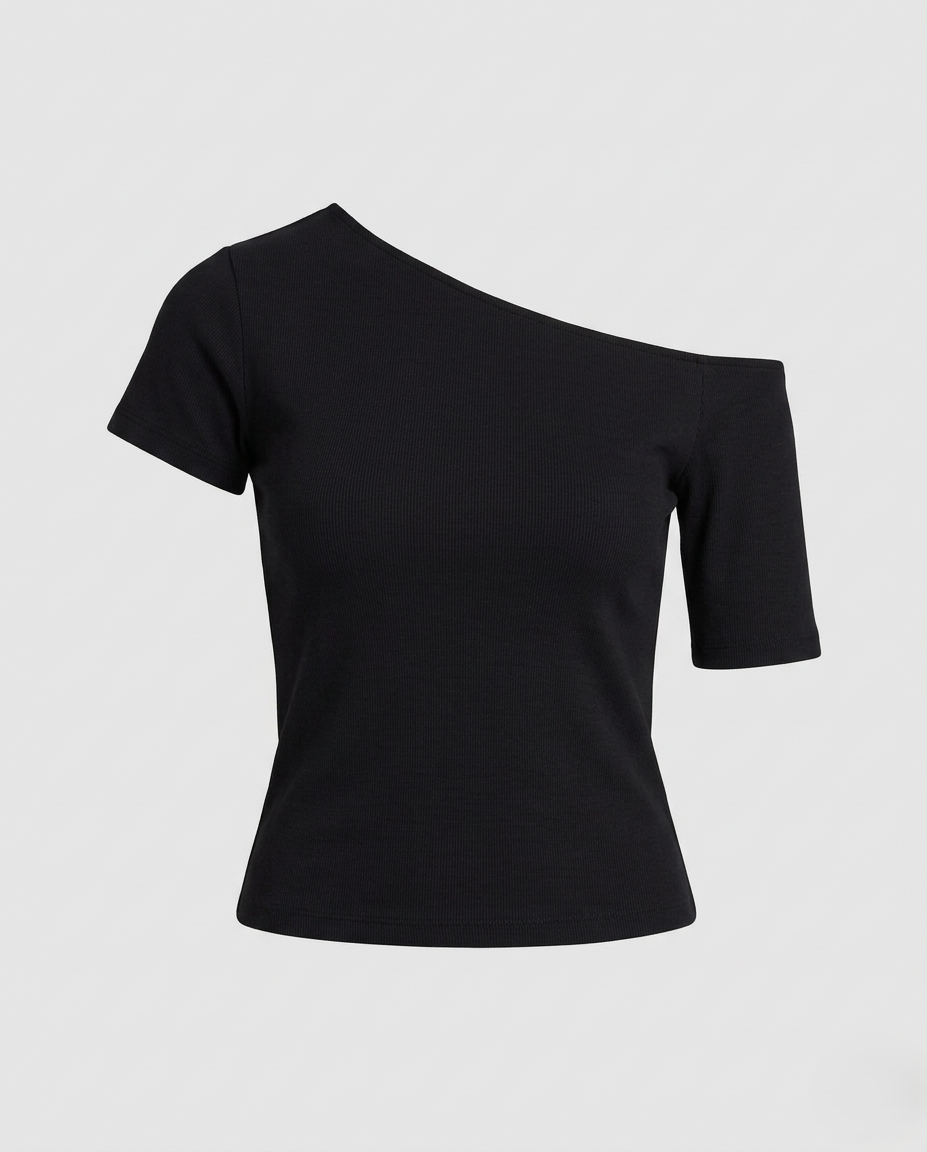 Damen Asymmetrisches Schulterfrei Jersey