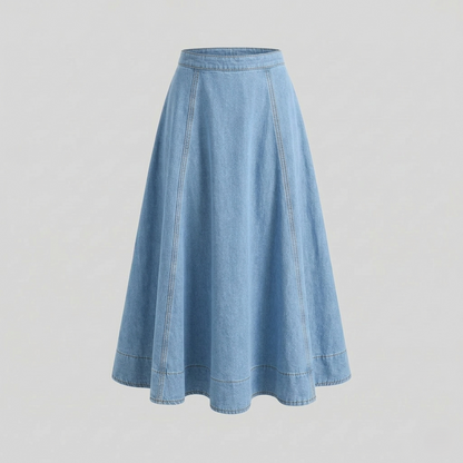 Damen Jeans Maxirock Lang