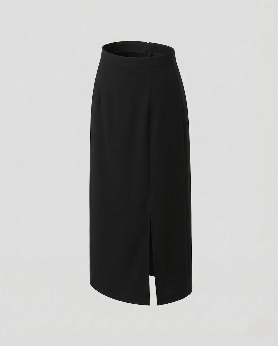Damen Midirock Tailliert Mit Seitenschlitz