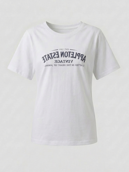 Damen T-Shirt mit Kontrastkragen und Print