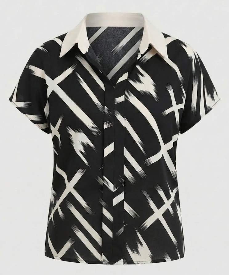 Damen Blusenshirt Seidenlook mit Print