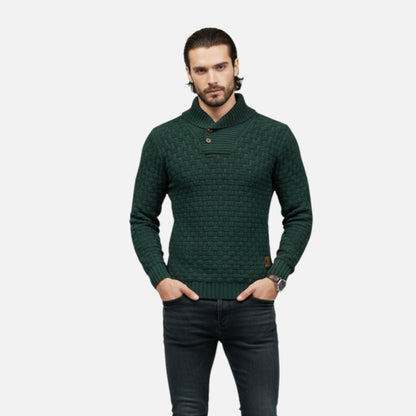 Herren Strickpullover Knopfleiste Klassisch Einfarbig