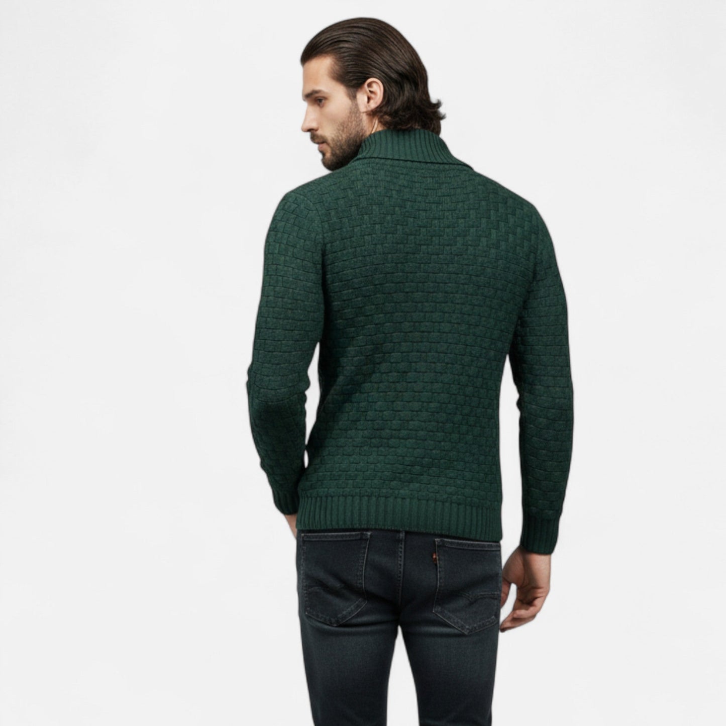 Herren Strickpullover Knopfleiste Klassisch Einfarbig