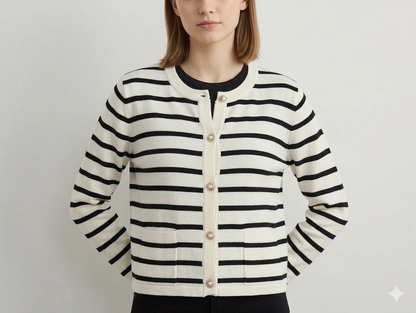 Gestreifter Damen-Cardigan