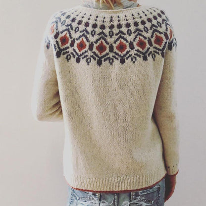 Damen Grobstrick Pullover Warm