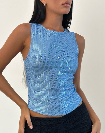 Norvielle Damen Pailletten Glitzernd Metallic