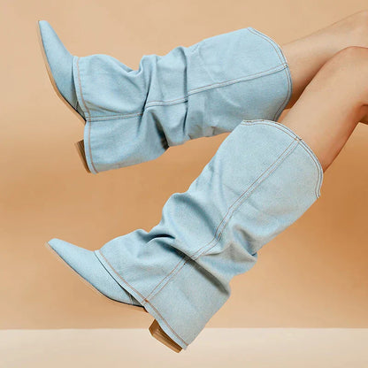 Damen Stiefel Hohe Ausführung Markante Schaftform