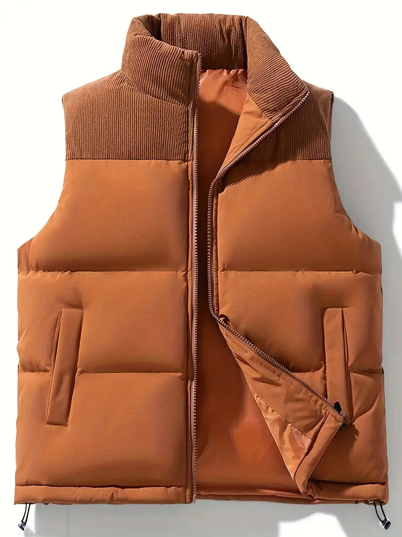 Gepolsterte Weste – mit Reißverschluss – Bodywarmer – Daunenweste – Herrenweste-Rost-S-Chaps Herrenmode
