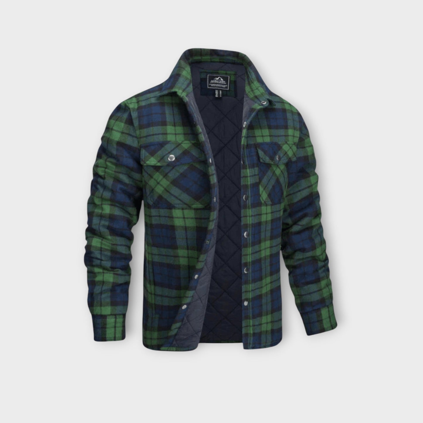 Herren Flanelljacke Gepolstert Leicht Warm Beige