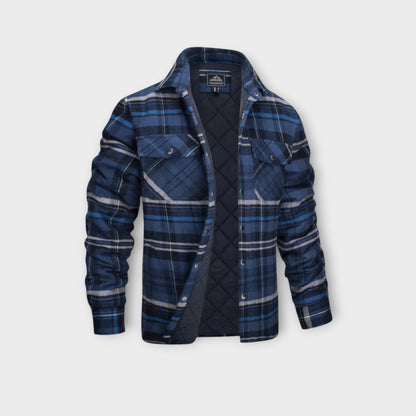 Herren Flanelljacke Gepolstert Leicht Warm Beige