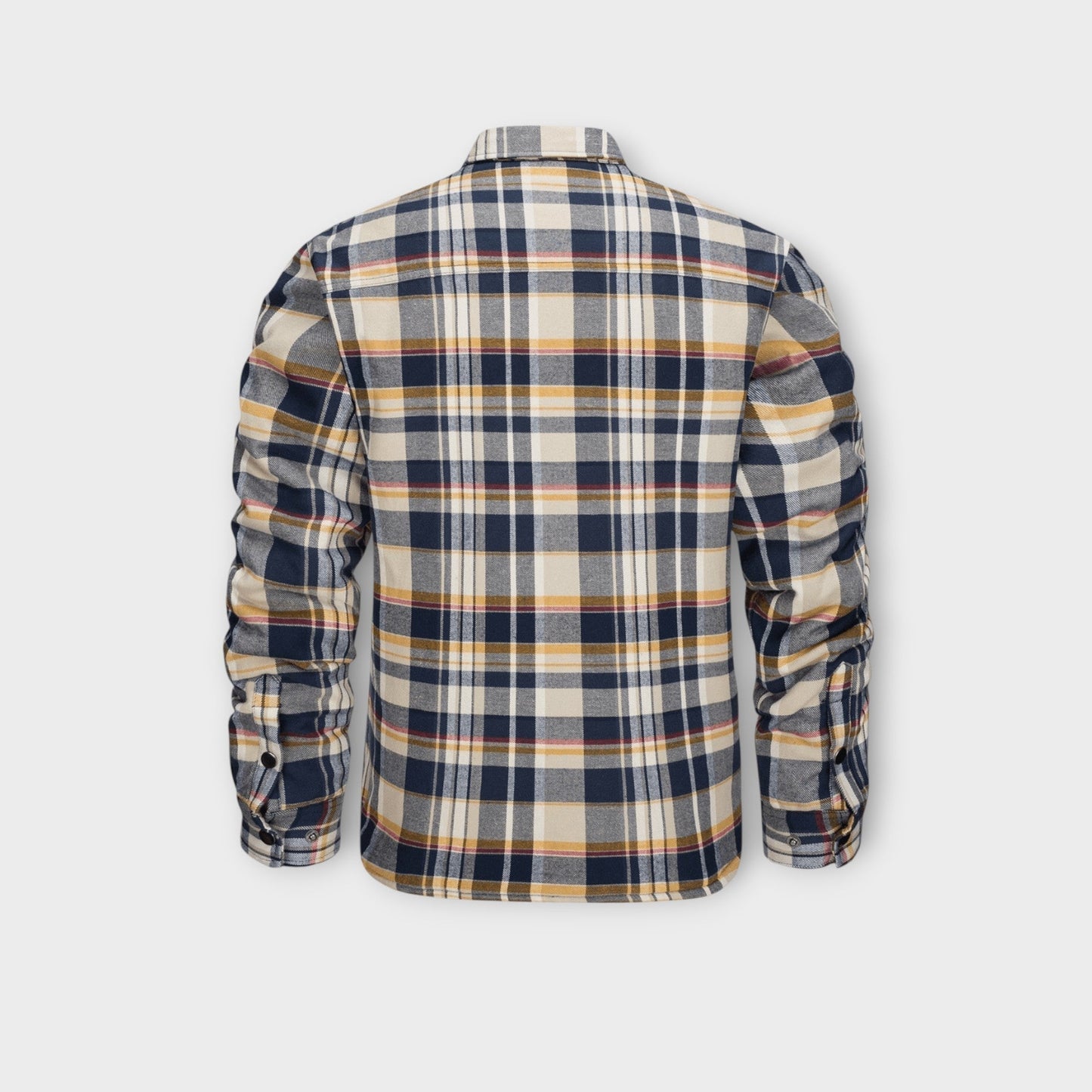 Herren Flanelljacke Gepolstert Leicht Warm Beige