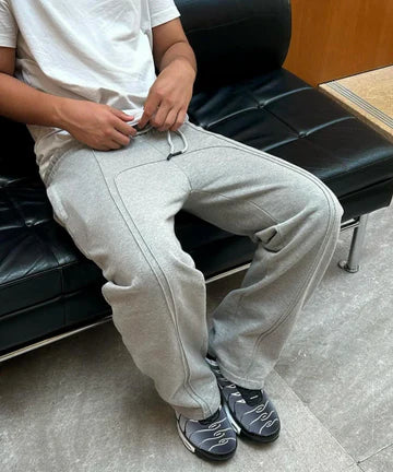 Herren Jogger Gerade Bein Sweatpants Baumwolle Beige - Norvielle