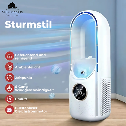 Airevo Luftkühler Bladeless USB Ventilator Leise 6 Geschwindigkeiten