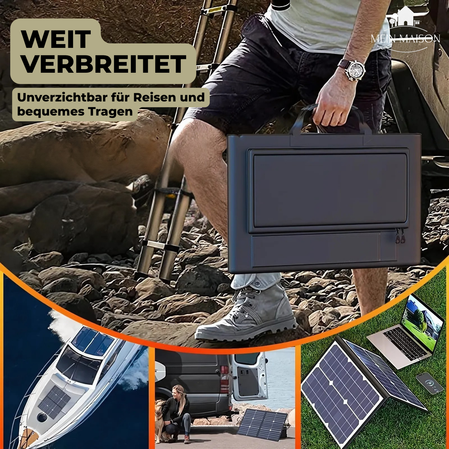 SolaraX Faltbares Solarpanel 1000W mit Mppt und USB