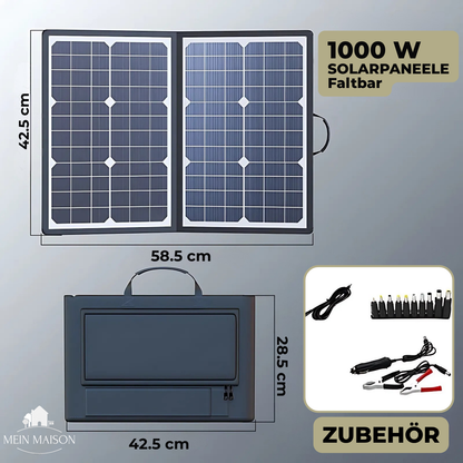 SolaraX Faltbares Solarpanel 1000W mit Mppt und USB