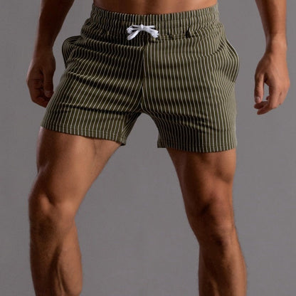 Herren Shorts Gestreift Baumwolle Beige - Norvielle