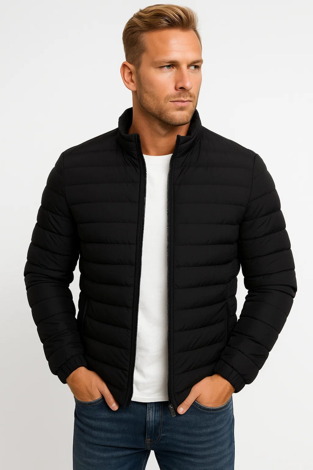 Herrenjacke Steppjacke Leicht Mit Reißverschluss - Norvielle
