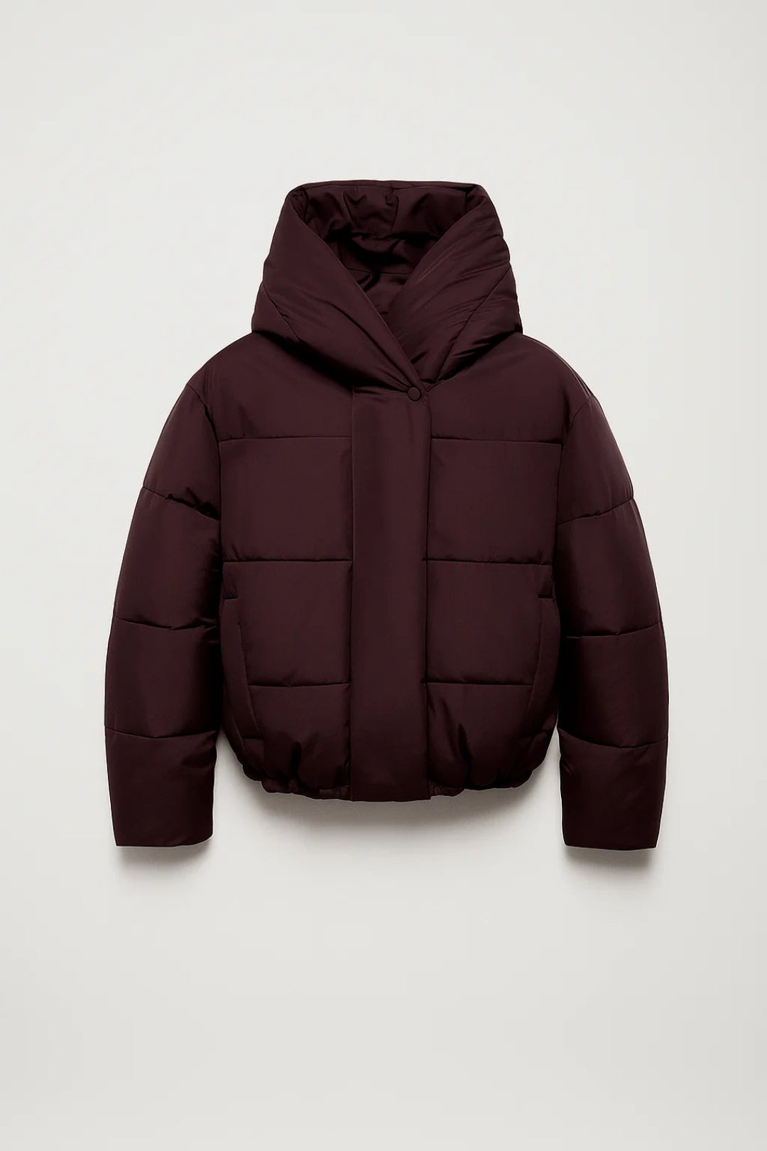 Damen Kurzjacke Gesteppt Kapuze Elastischer Saum - Norvielle