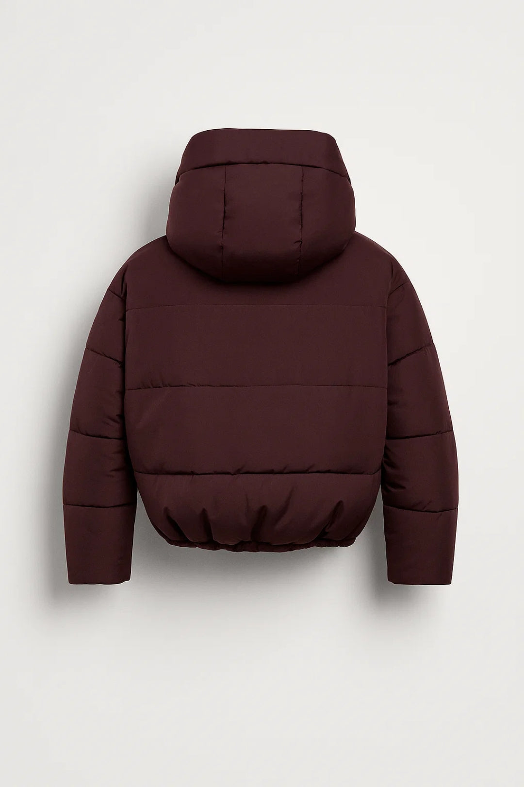 Damen Kurzjacke Gesteppt Kapuze Elastischer Saum