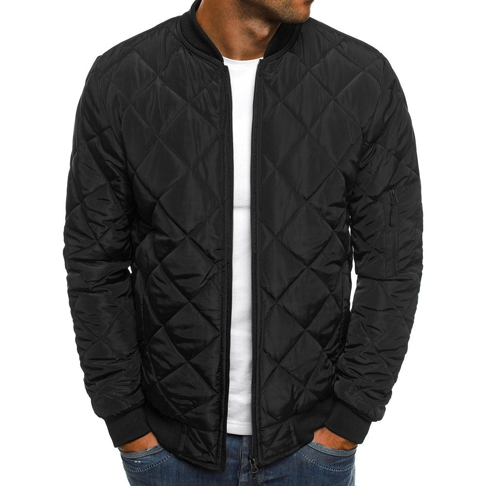 Herren Steppjacke Reißverschluss Freizeit Schwarz - Norvielle