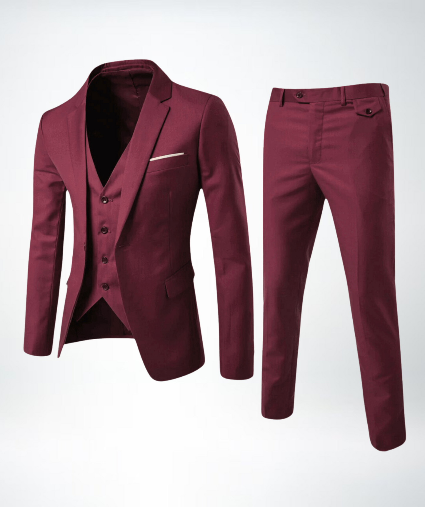 Herren Dreiteiliger Anzug Taillierte Jacke Weste Hose