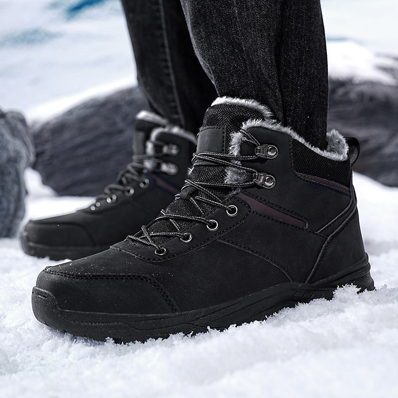 Damen Winterstiefel Hoher Schaft Stabiler Boden Schwarz - Norvielle