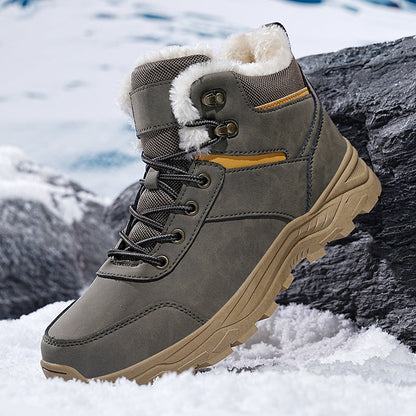 Damen Winterstiefel Hoher Schaft Stabiler Boden