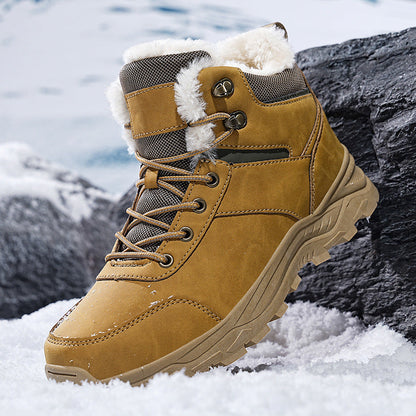 Damen Winterstiefel Hoher Schaft Stabiler Boden