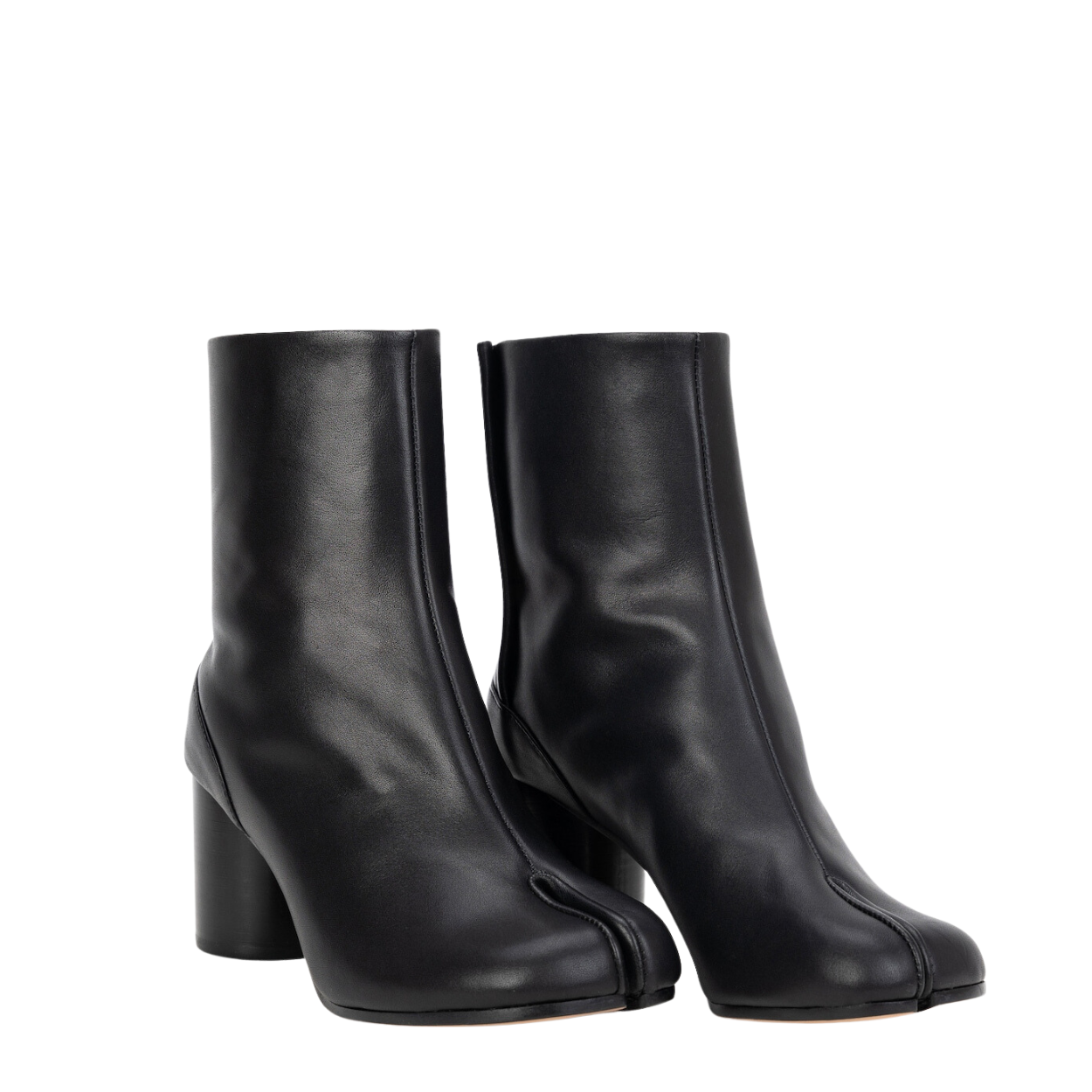 Damen Lederoptik Stiefeletten Geteilter Zehenpartie Blockabsatz - Norvielle