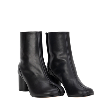 Damen Lederoptik Stiefeletten Geteilter Zehenpartie Blockabsatz - Norvielle