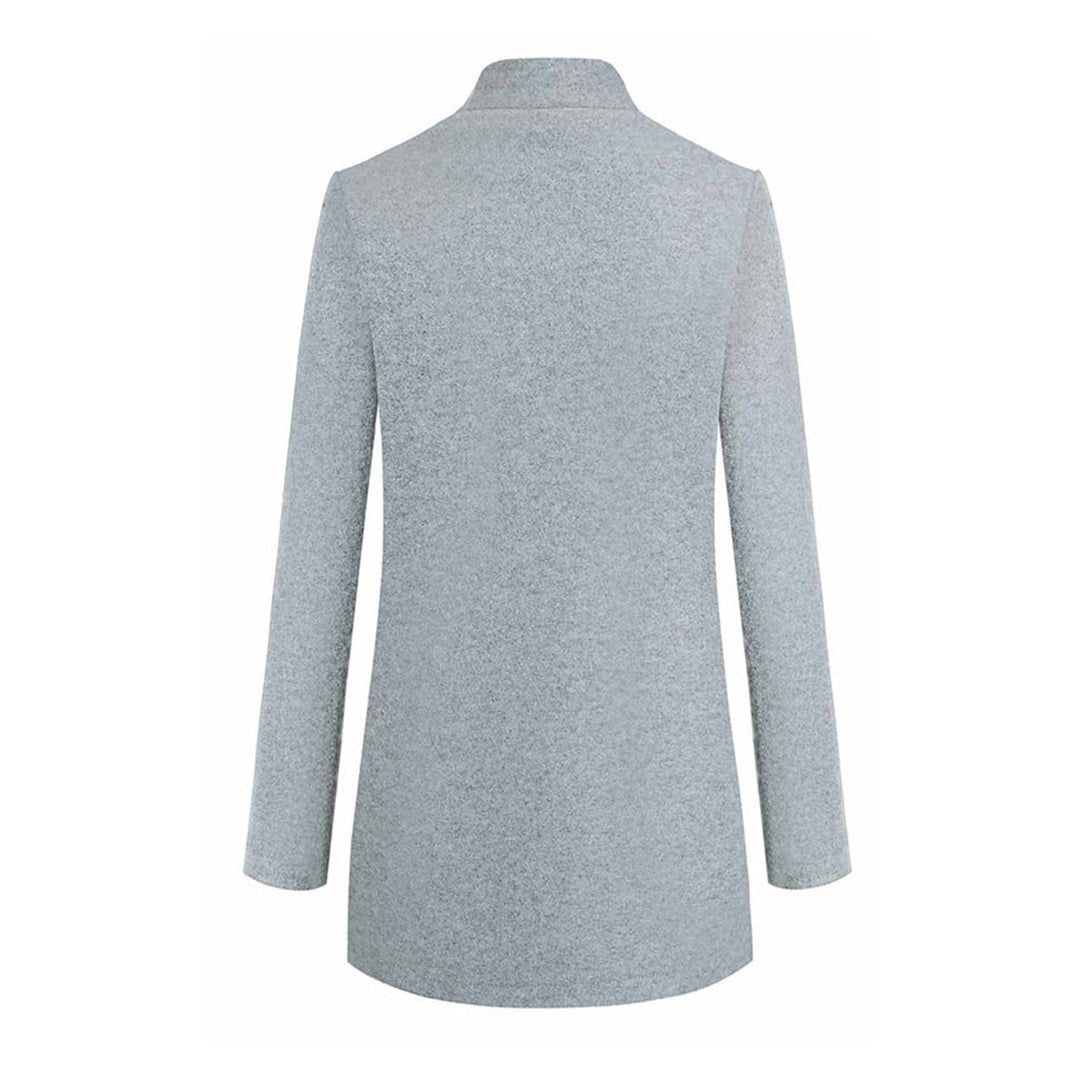 Damen Blazer-Mantel Elegantes Design Lang Unifarben