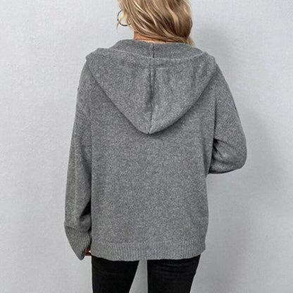 Damen Strickjacke mit Knöpfen Vorne Baumwolle Beige